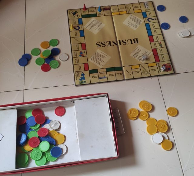 Playing business -Indoor game with daughter