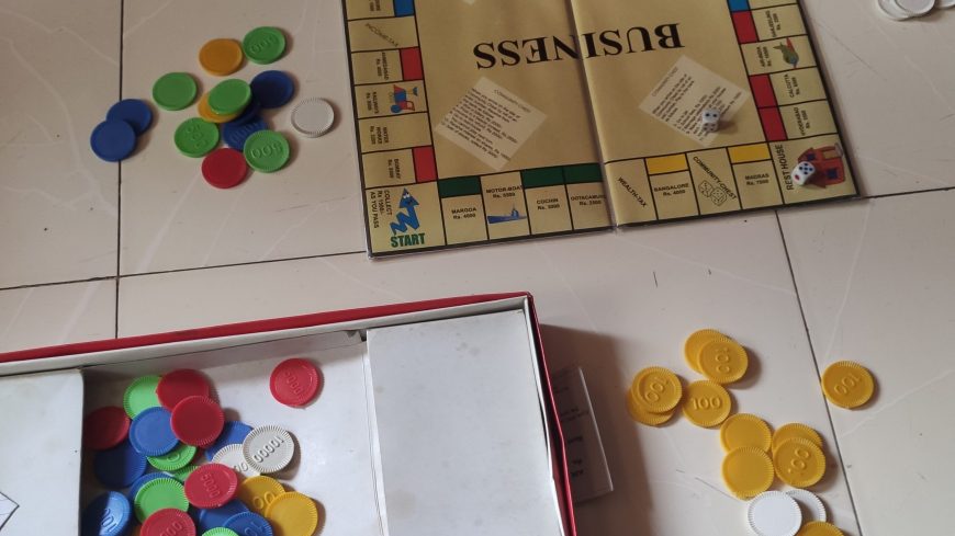 Playing business -Indoor game with daughter